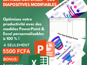TEMPLATE POWERPOINT EDITABLE SUR EXCEL +FORMATION VBA EXCEL