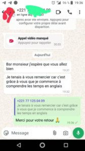 Retour d'un apprenant