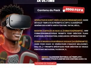 Pack de formation créateur de contenu IA Ultime" !